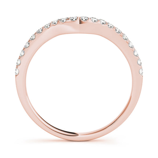 Split Prong Curved Half Eternity Ring in Gold & Platinum