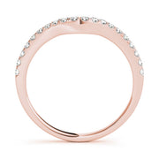 Split Prong Curved Half Eternity Ring in Gold & Platinum