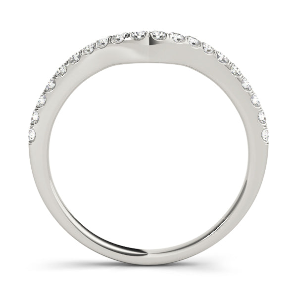 Split Prong Curved Half Eternity Ring in Gold & Platinum