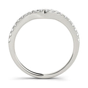 Split Prong Curved Half Eternity Ring in Gold & Platinum