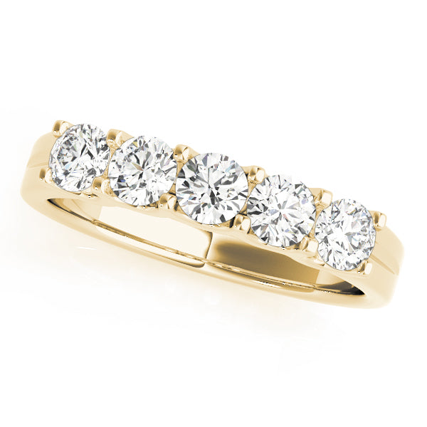 5-Stone U-Prong Half Eternity Ring in 10K/14K gold and platinum with certified lab-grown or natural diamonds