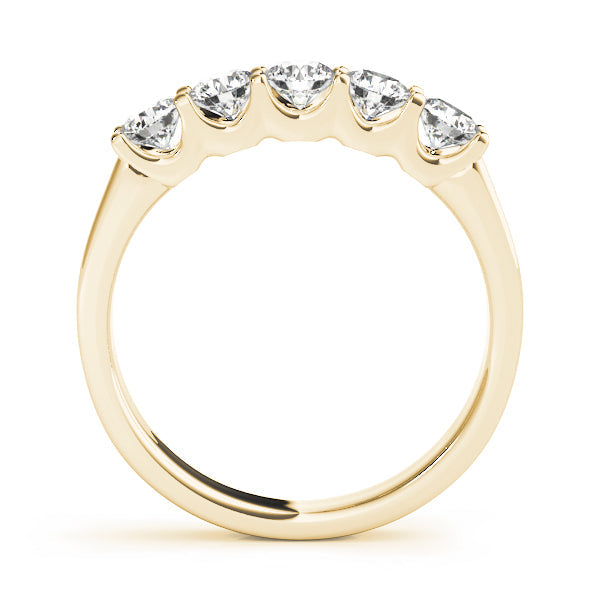 5-Stone U-Prong Half Eternity Ring in Gold & Platinum