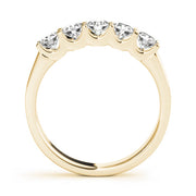 5-Stone U-Prong Half Eternity Ring in Gold & Platinum