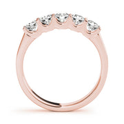 5-Stone U-Prong Half Eternity Ring in Gold & Platinum