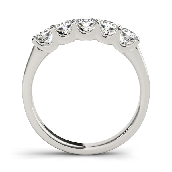 5-Stone U-Prong Half Eternity Ring in Gold & Platinum