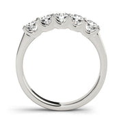 5-Stone U-Prong Half Eternity Ring in Gold & Platinum
