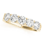 5-Stone Shared-Prong Half Eternity Ring in 10K/14K gold and platinum with certified lab-grown or natural diamonds