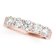 5-Stone Shared-Prong Half Eternity Ring in Gold & Platinum