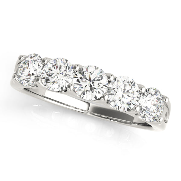 5-Stone Shared-Prong Half Eternity Ring in Gold & Platinum