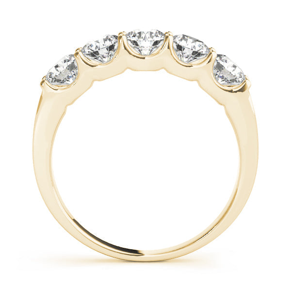 5-Stone Shared-Prong Half Eternity Ring in Gold & Platinum