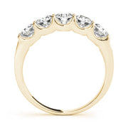 5-Stone Shared-Prong Half Eternity Ring in Gold & Platinum