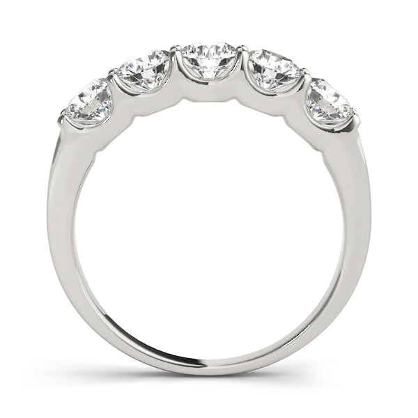 5-Stone Shared-Prong Half Eternity Ring in Gold & Platinum