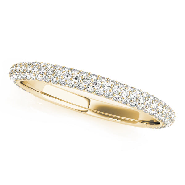 Multirow Pavé Half Eternity Ring in 10K/14K gold and platinum with certified lab-grown or natural diamonds