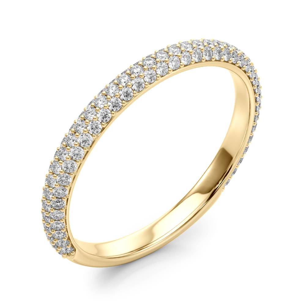 Multirow PavÃ£Â© Half Eternity Ring in Gold & Platinum