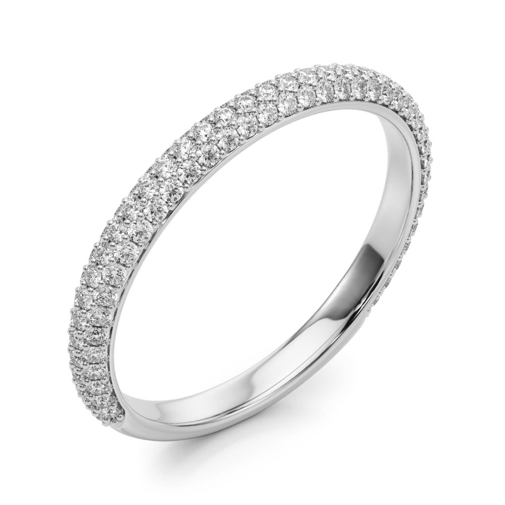 Multirow PavÃ£Â© Half Eternity Ring in Gold & Platinum