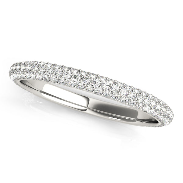 Multirow PavÃ£Â© Half Eternity Ring in Gold & Platinum