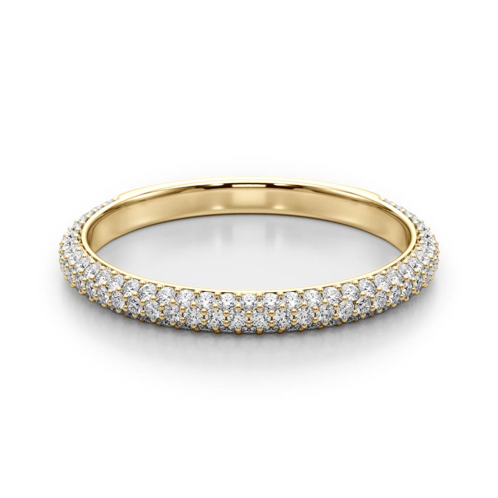Multirow PavÃ£Â© Half Eternity Ring in Gold & Platinum