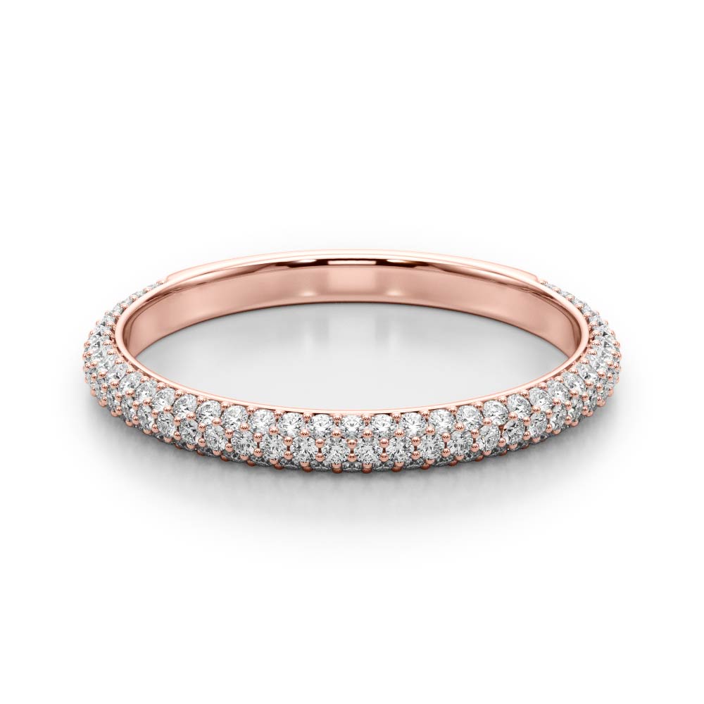 Multirow PavÃ£Â© Half Eternity Ring in Gold & Platinum