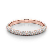 Multirow PavÃ£Â© Half Eternity Ring in Gold & Platinum