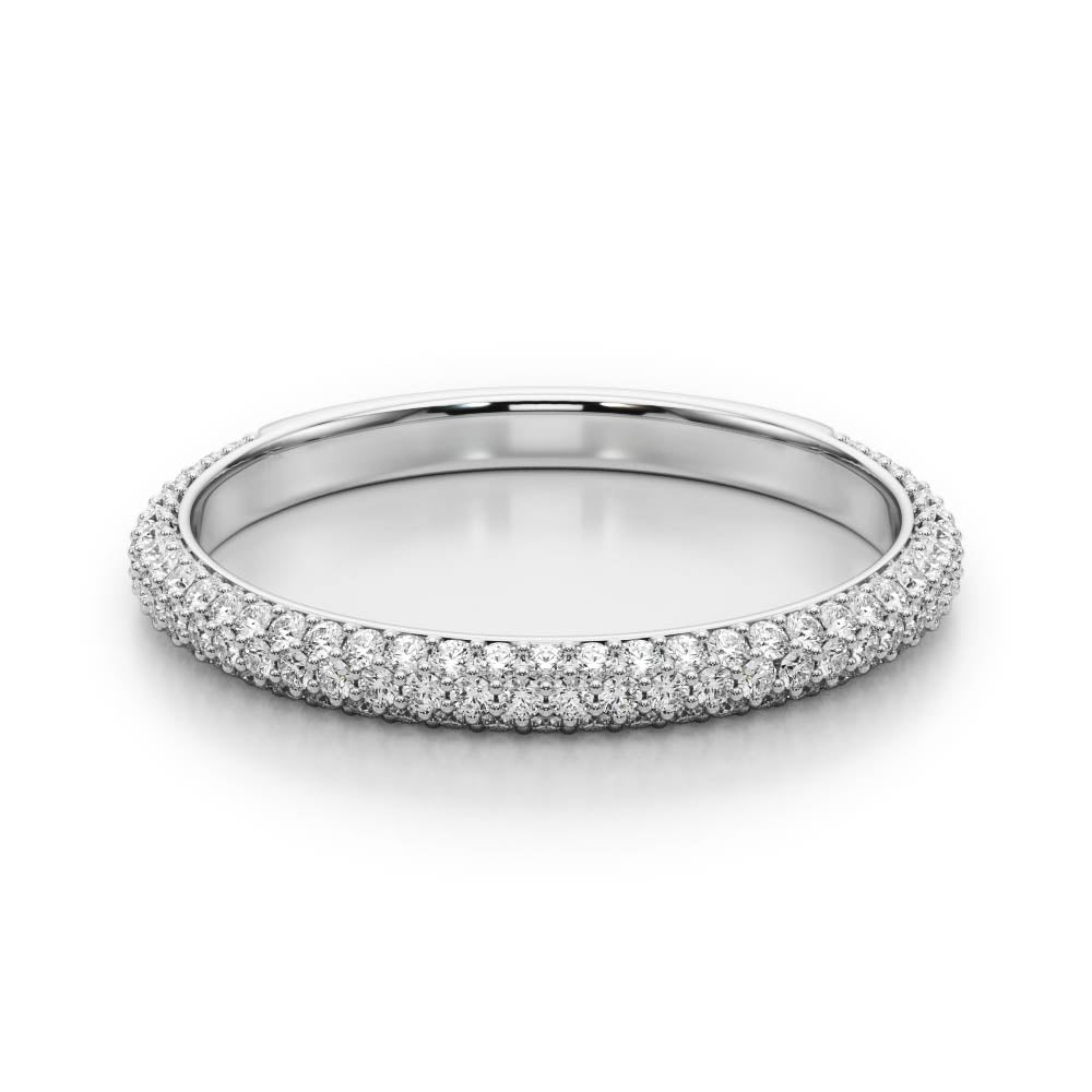 Multirow PavÃ£Â© Half Eternity Ring in Gold & Platinum