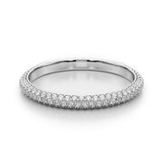Multirow PavÃ£Â© Half Eternity Ring in Gold & Platinum