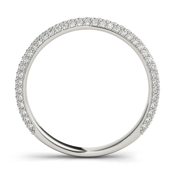 Multirow PavÃ£Â© Half Eternity Ring in Gold & Platinum