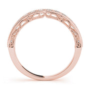 Vintage-Inspired Milgrain Half Eternity Ring in Gold & Platinum
