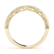 Vintage-Inspired Milgrain Half Eternity Ring in Gold & Platinum