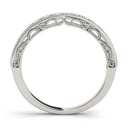 Vintage-Inspired Milgrain Half Eternity Ring in Gold & Platinum