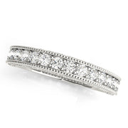 Vintage-Inspired Milgrain Half Eternity Ring in Gold & Platinum
