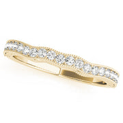 Curved Milgrain Half Eternity Ring in 10K/14K gold and platinum with certified lab-grown or natural diamonds
