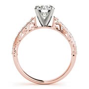 Graceful Antique Round Diamond Engagement Ring in 10K/14K gold and platinum with certified lab-grown or natural diamonds