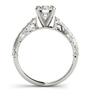 Graceful Antique Round Diamond Engagement Ring in 10K/14K gold and platinum with certified lab-grown or natural diamonds