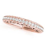 Vintage Prong in Channel Half Eternity Ring in Gold & Platinum