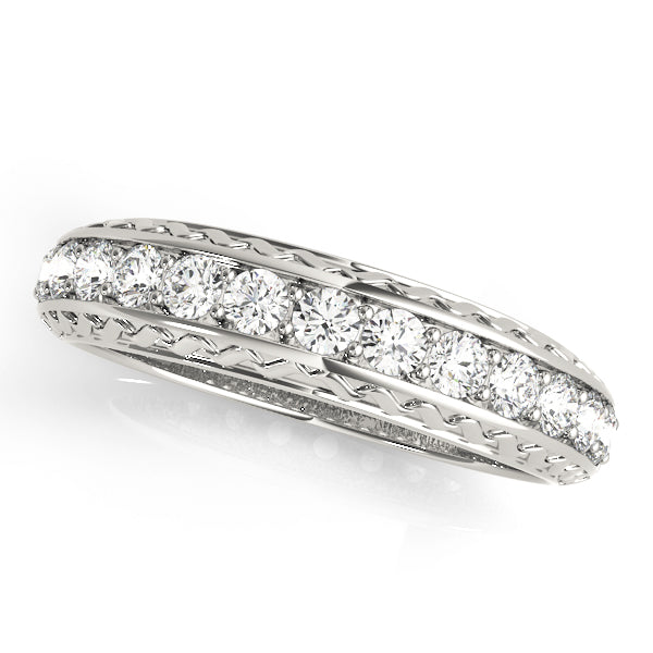 Prong Set Half Eternity Ring in Gold & Platinum
