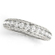 Prong Set Half Eternity Ring in Gold & Platinum