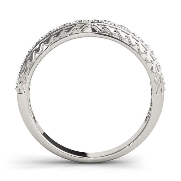 Prong Set Half Eternity Ring in Gold & Platinum