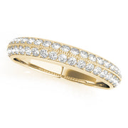 Pave Half Eternity Ring in 10K/14K gold and platinum with certified lab-grown or natural diamonds