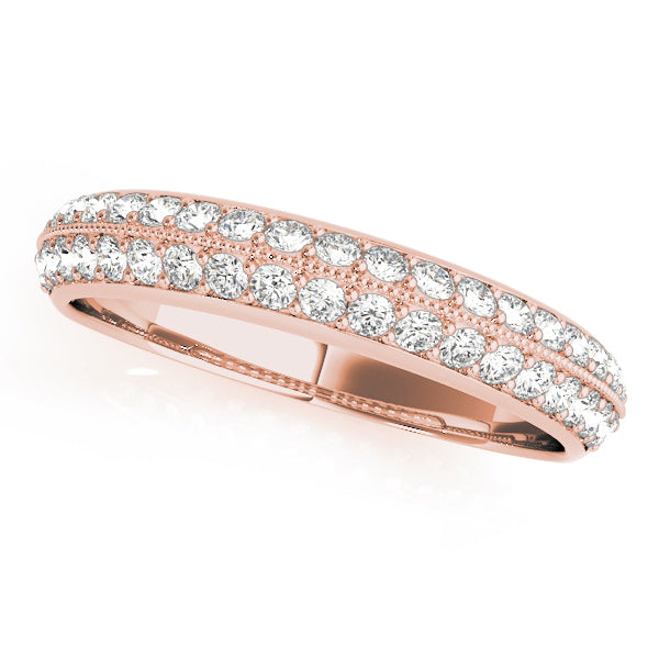 Pave Half Eternity Ring in Gold & Platinum