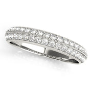 Pave Half Eternity Ring in Gold & Platinum