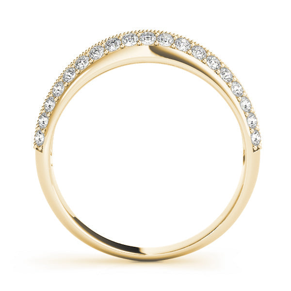 Pave Half Eternity Ring in Gold & Platinum