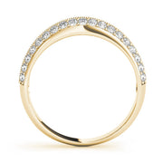 Pave Half Eternity Ring in Gold & Platinum