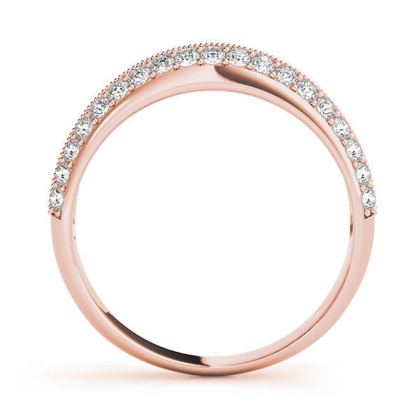 Pave Half Eternity Ring in Gold & Platinum