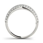 Pave Half Eternity Ring in Gold & Platinum