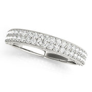 Multirow PavÃ£Â© Milgrain Wedding Half Eternity Ring in Gold & Platinum