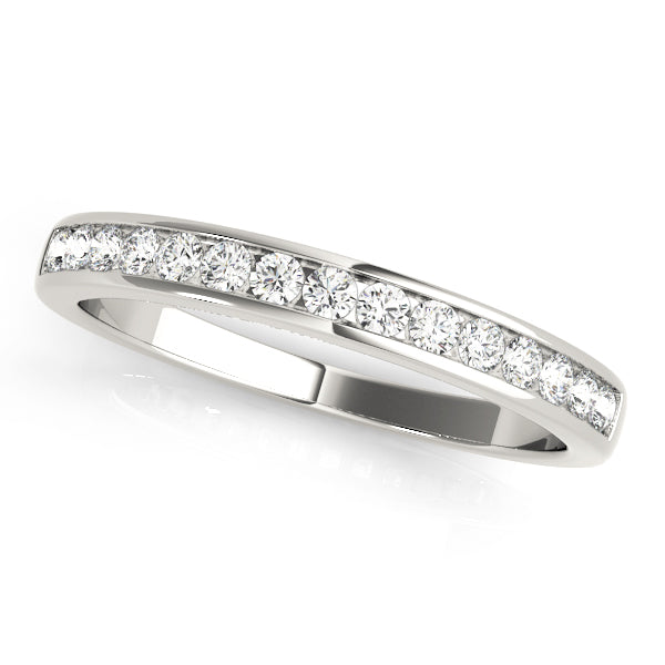 Single Row Channel Set Half Eternity Ring in Gold & Platinum