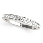 Single Row Channel Set Half Eternity Ring in Gold & Platinum