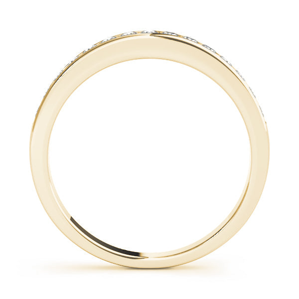Single Row Channel Set Half Eternity Ring in Gold & Platinum