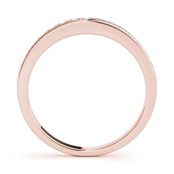Single Row Channel Set Half Eternity Ring in Gold & Platinum