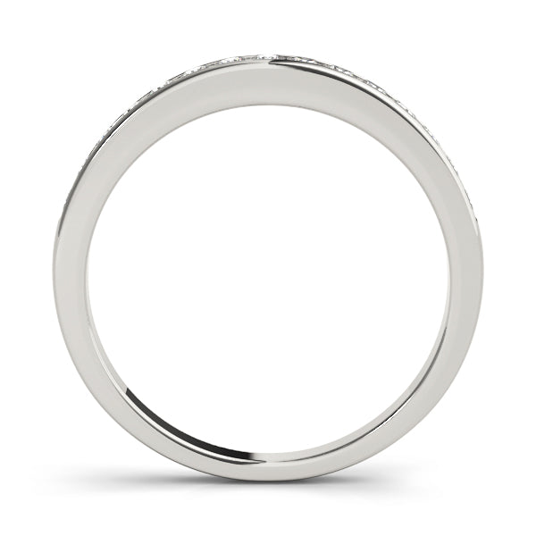 Single Row Channel Set Half Eternity Ring in Gold & Platinum